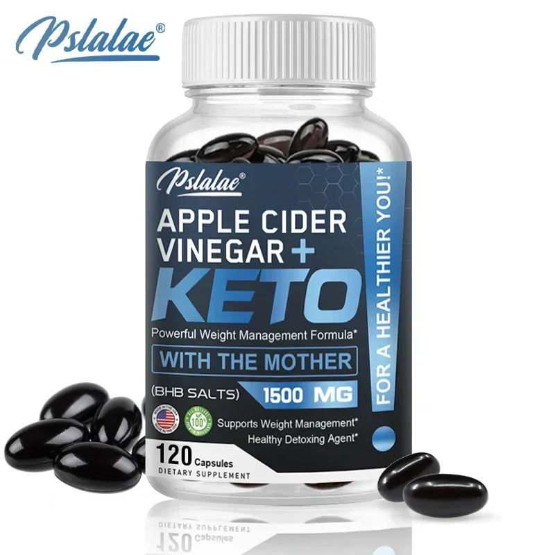 Apple Cider Vinegar + Keto Capsules 1500 mg - For Men and Women, Non-GMO, Vegan, Gluten-Free