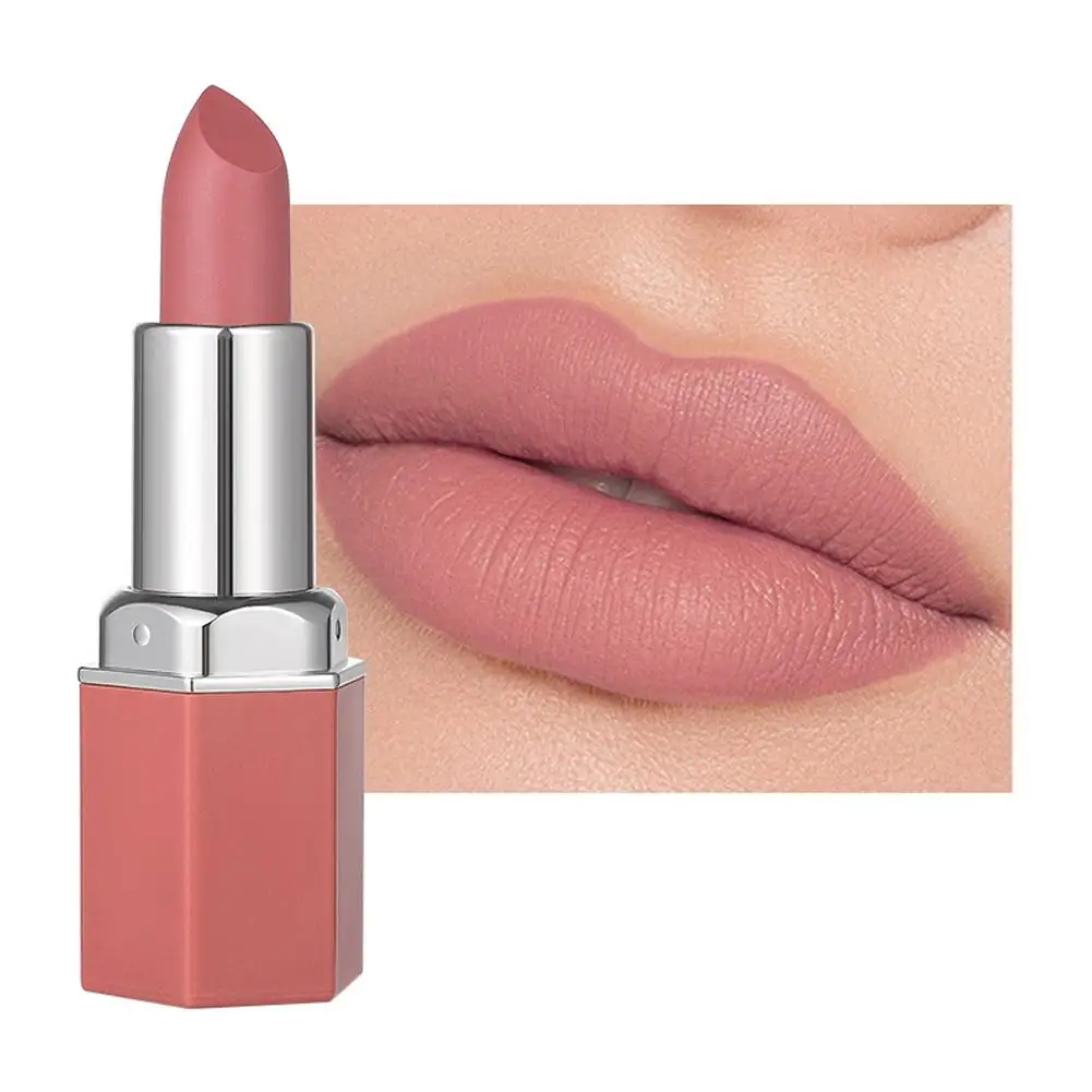 Foggy-Velvet Hidratante Matte Batom, Tubo Hexagonal, Lip Gloss, Maquiagem Cosméticos, 6 Cores, Presente para Wo H7Z9