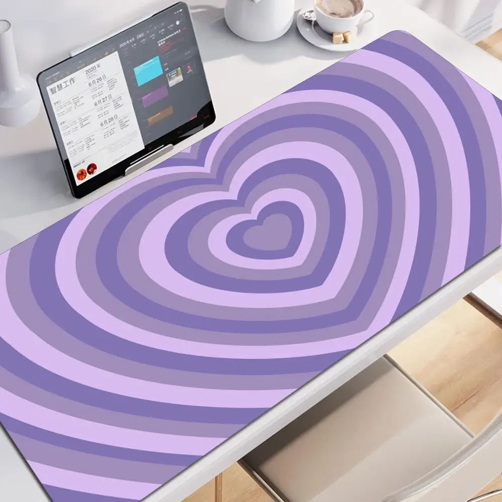 

HD Print Large Gaming Mouse Pad XXL Gamer Keyboard Mat Rubber Coffee Love Mousepad Blue Non-Slip Desk Mat Cute Girls Carpets