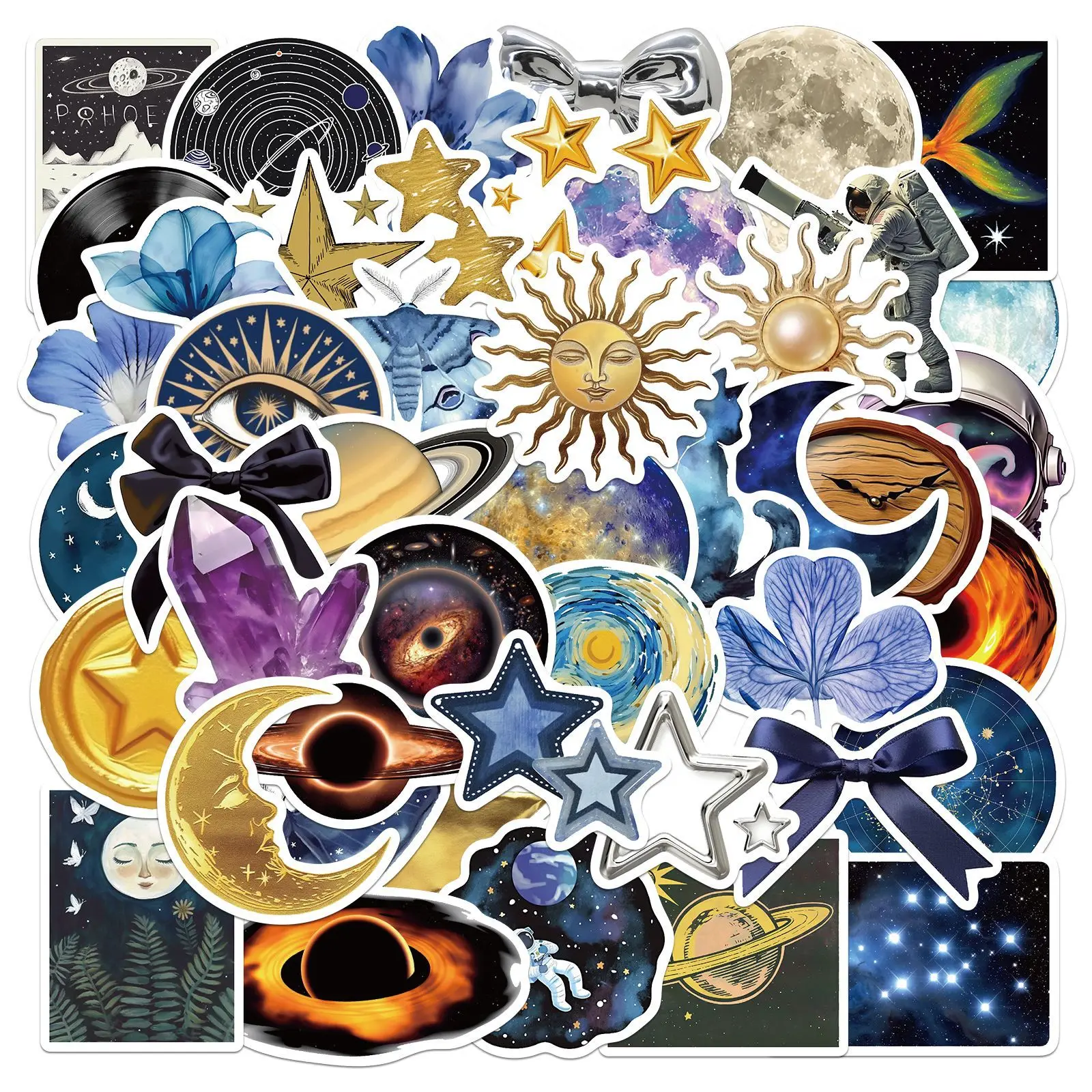 50pcs Universe Planet Art Aesthetics Stickers DIY Phone Guitar Laptop Notebook Suitcase Cup Waterproof Sticker Kids Toys
