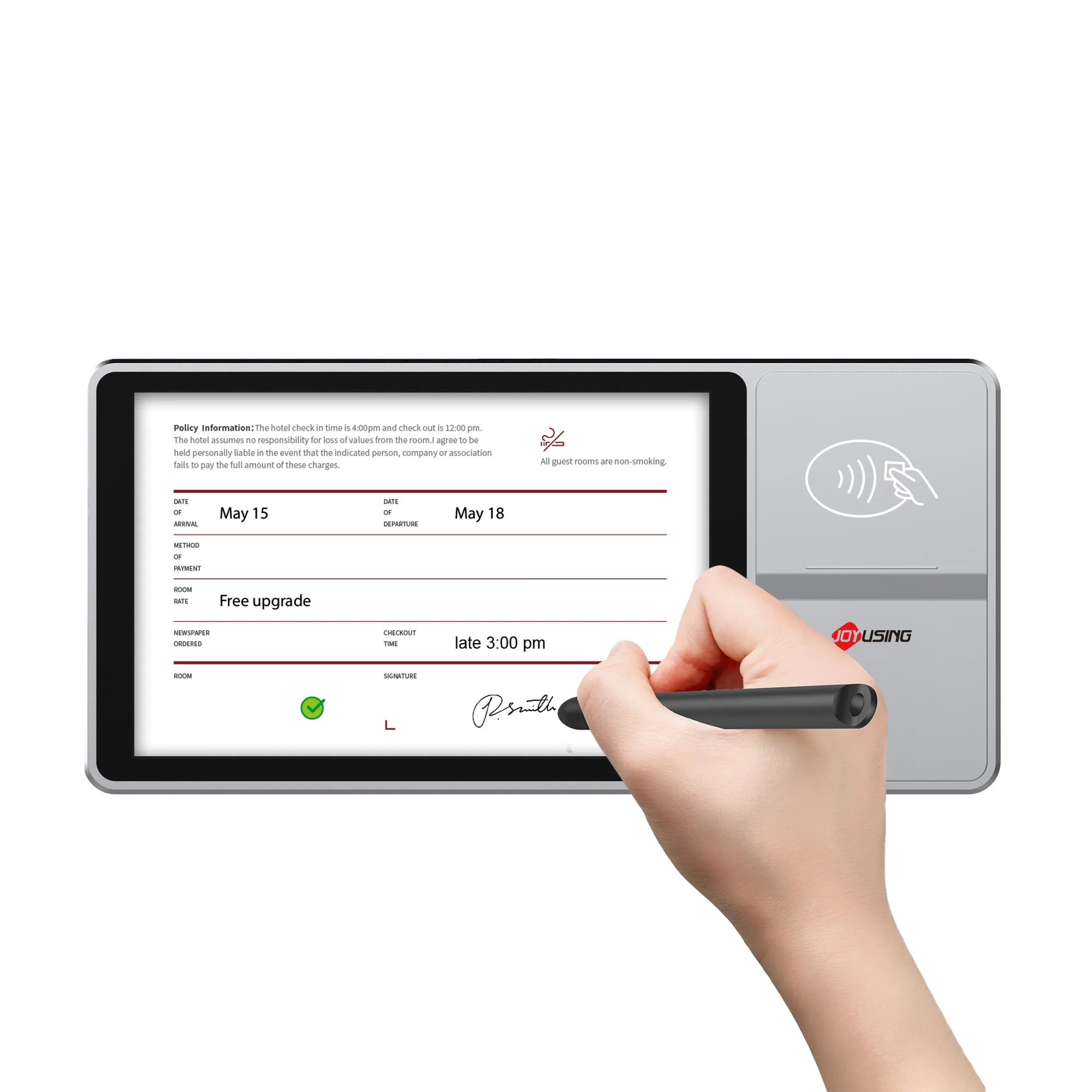 Good Price Digital Signature Pad 10.1 Inch Writing Pad with Fingerprint NFC Document Scanner for Business