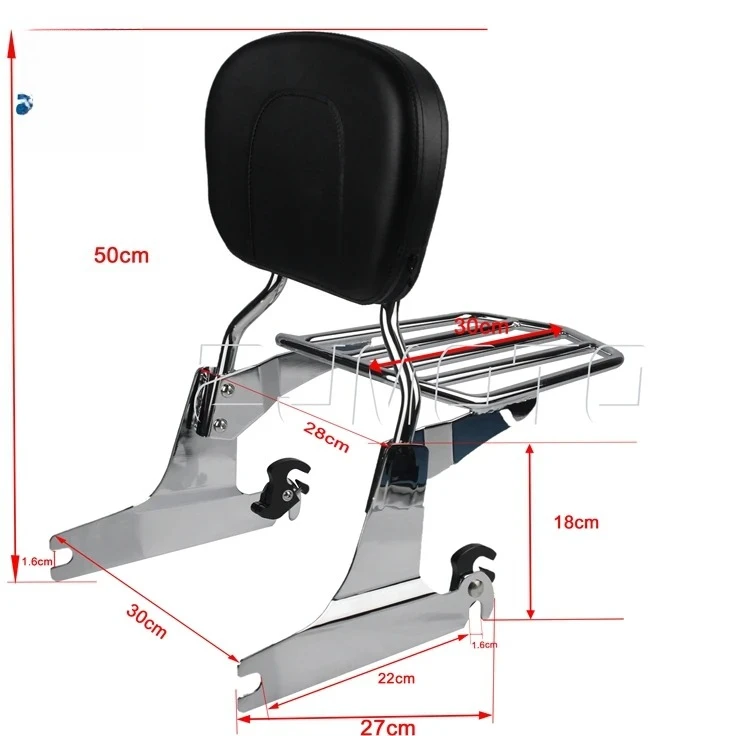 Rear backrest of luggage rack suitable for Harley Softail Deluxe FLSTN 06-19