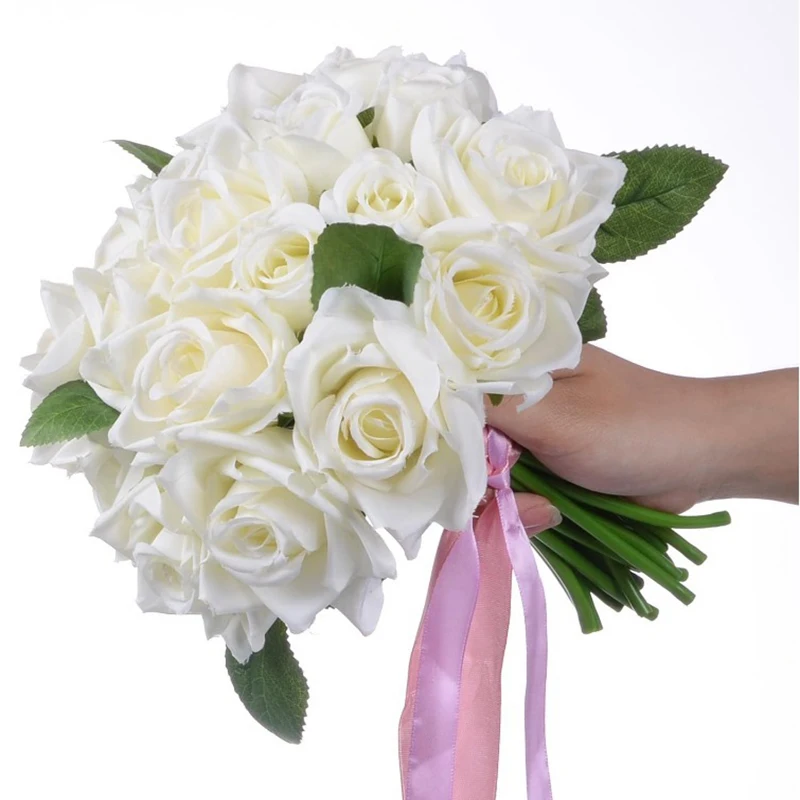 27cm Künstliche Blumen Simulierte Brautsträuße Wohnzimmer Grünpflanze Heimdekoration Ornament Tischdekoration DIY Hochzeitsdeko
