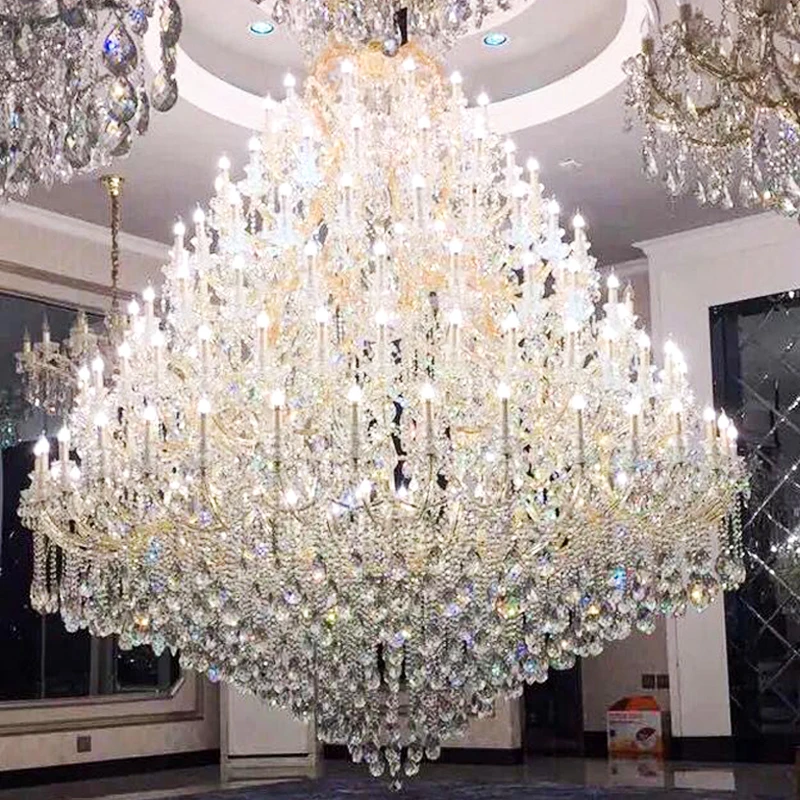 Nordic Style Luxury K9 Crystal Led Chandelier Light Modern Installation for Hotel Lobby Villa & Hall Custom Large Project
