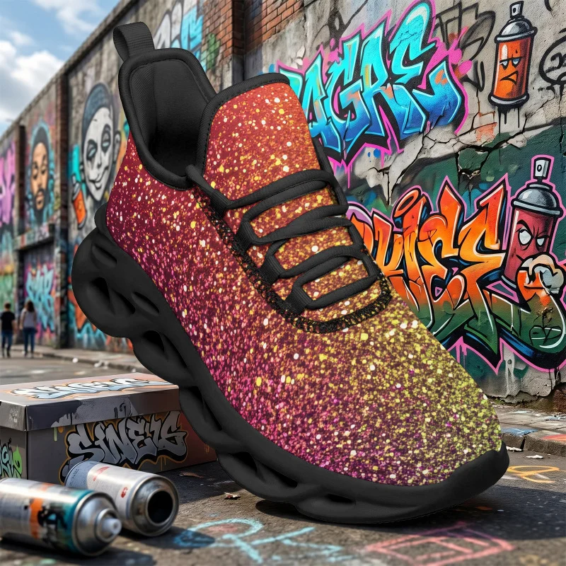 Women's and Men's Dazzling Sunset Shiny Wide-Fit Casual ShoesFashionable loafersBreathable walking shoesComfortable running s
