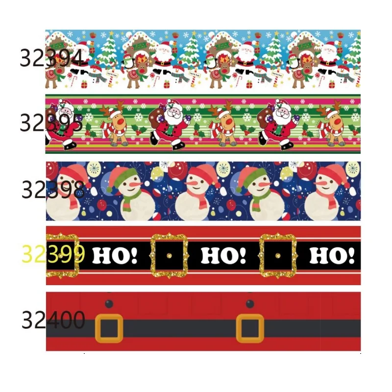 

5yards Christmas Decorative Grosgrain Ribbon Printed for Bows DIY Accessories Craft Materials