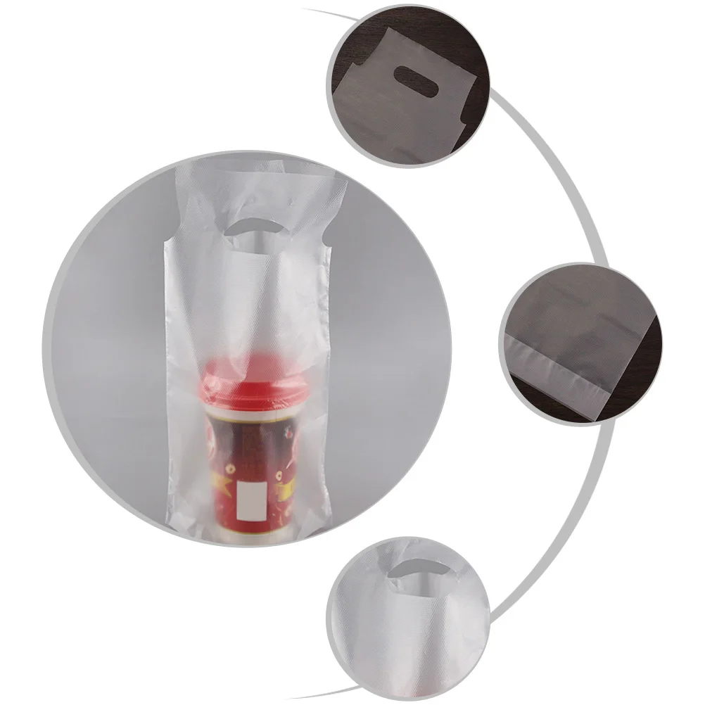 

200 Pcs Disposable Milk Tea Bags Clear Transparent Plastic Beverage Bag For Coffee Milk Storage One Time Use Takeaway Packaging