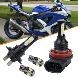 4pcs Motobike LED Bulbs H7 H11 T10 DC 12V-24V 6000K For Suzuki GSXR 600 750 LED Headlight Parking Light Bulbs Set Moto Light