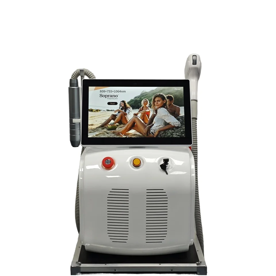 

2025 Новый 2в1 808 нм и пикосекундлазерный аппарат Профессиональный диодный лазерный аппарат для удаления волос Безболезненная ледяная эпиляция