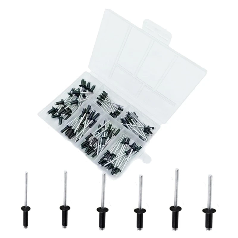 

120x Blind Rivets Assortment-Kit with Storage-Case M2.4-M4 Open End Rivet Nails Dropship