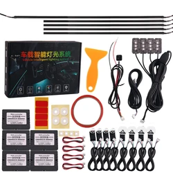 Universal 18 In 1 LED Car Ambient Light RBG 64 Color Interior Acrylic Strip Backlight Guide Decoration Atmosphere Lamp Dashboard
