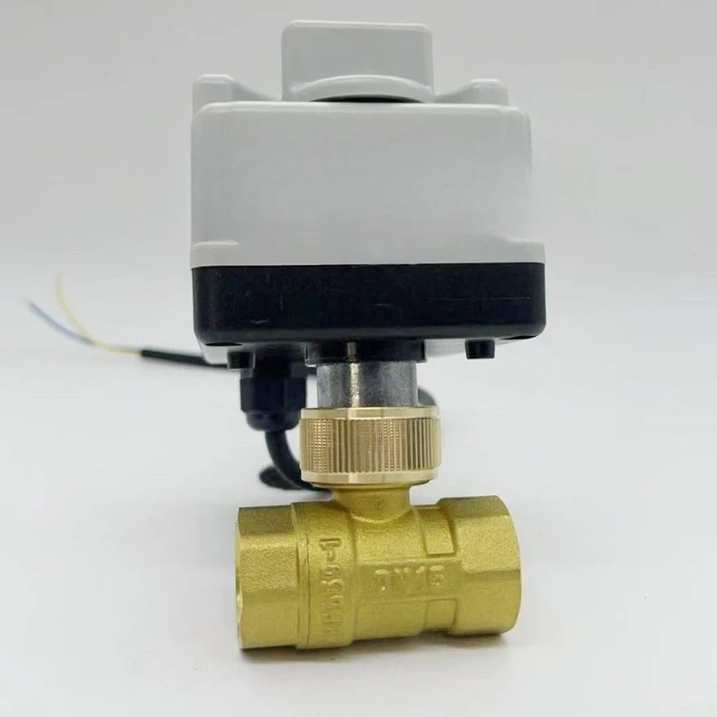 Automatic electric ball valve AC220V three-wire two-control, power-off reset, three-way T/L electric ball valve