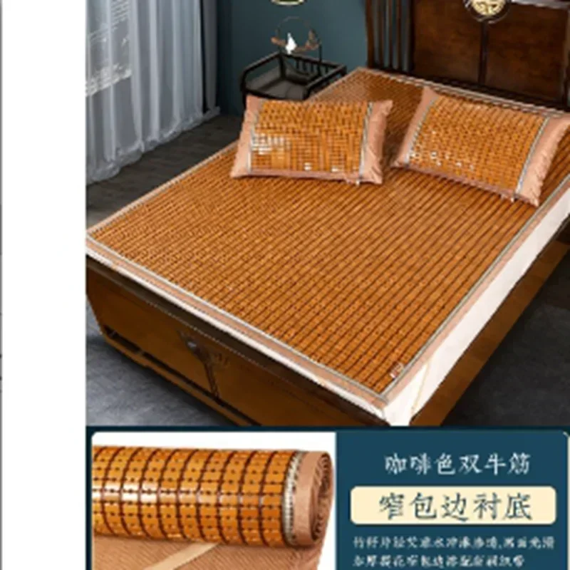 Bamboo Mat Mattresses summer classic double bed folding bamboo mat Hand woven smooth and cool breathable Easy to store and clean