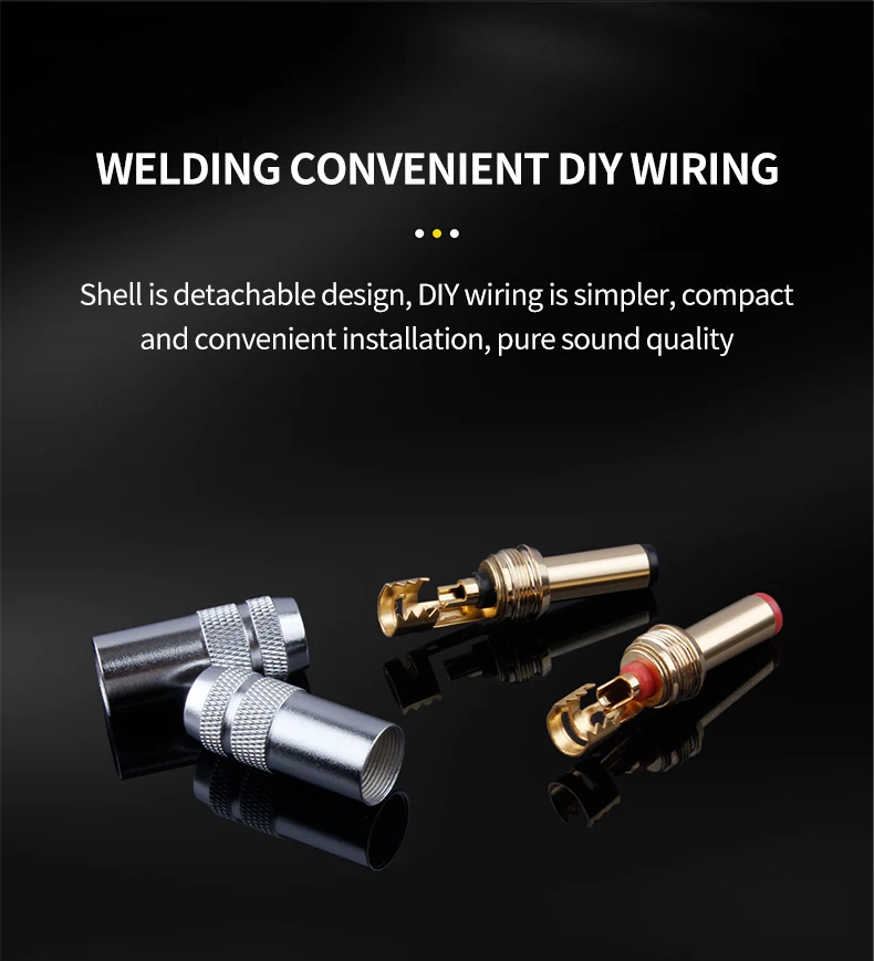 YYAUDIO Kupferbeschichteter Gold-DC-2.1G/2.5G DC-Stromstecker Schweißanschluss für Lineare Stromversorgung 1 Stück – Detail 5