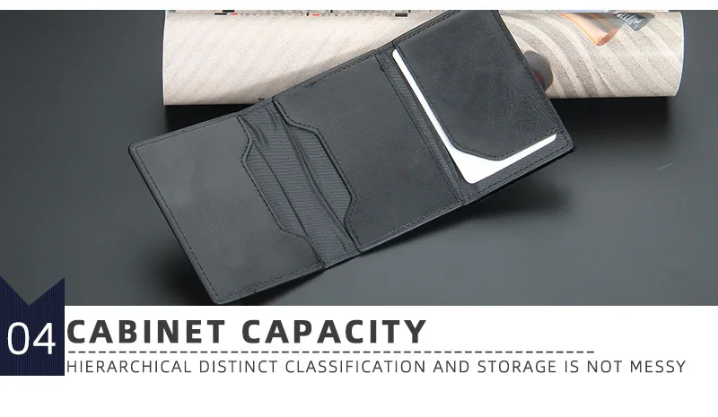Pop Up Credit Card Holder Wallets Men Slim Rfid Blocking CardHolder Card Money Bag Coin Pocket PU Leather Short Wallets for Men
