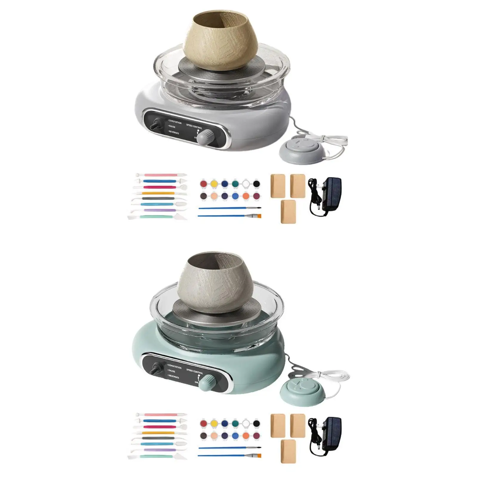 Mini Pottery Wheel Kit with Foot Petal for Kids Adults DIY Craft Projects