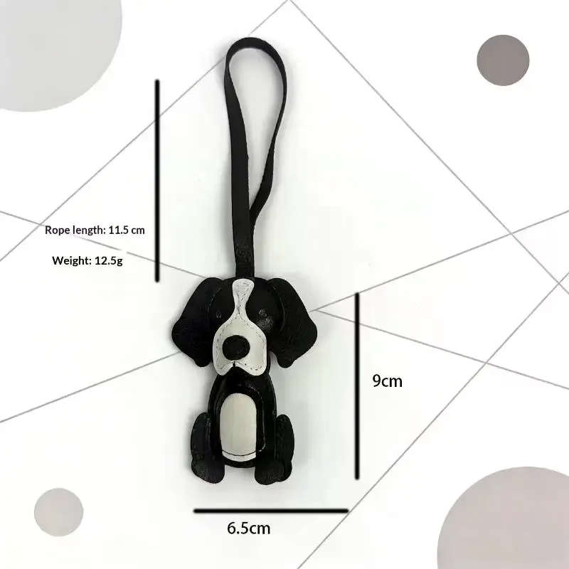 1Pc Faux Leather Strap Adjustable w/ Beagle Dog Pendant for Keys, Phone Chains and Bags, Perfect V-Day Present for Him & Her