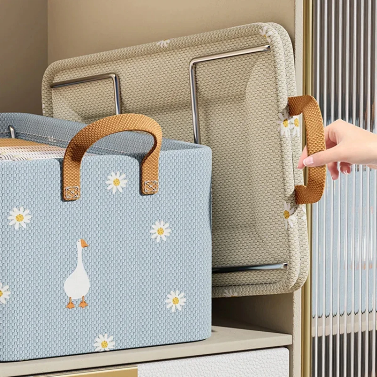 47*28*20cm Home Underwear Socks Fabric Storage Box Living Room Dormitory Sundry Storage Basket