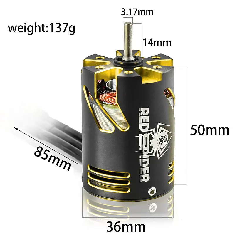 

540 3650 Brushless Motor High Torque for 1/10 RC Off-Road Monster Truck Short Course