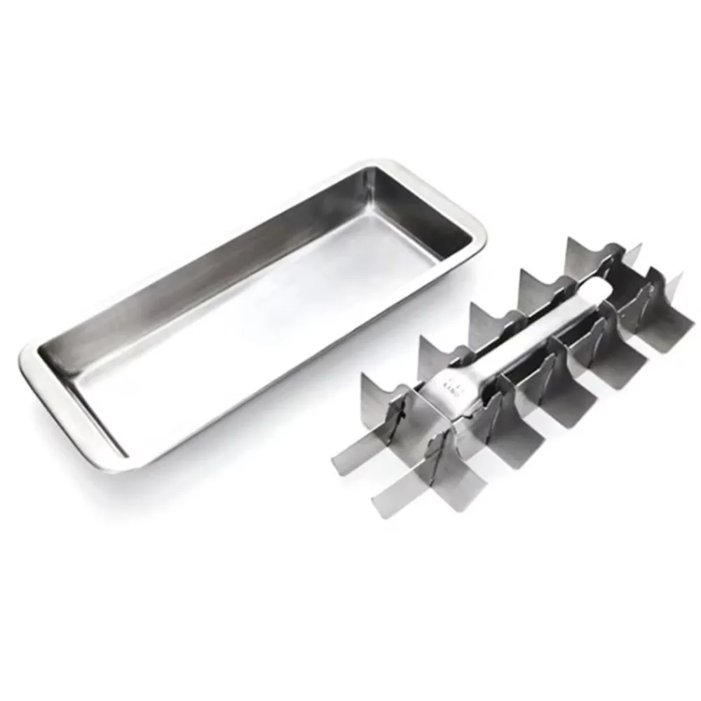 Creative Stainless Steel Ice Cube Tray 18 Slot Rectangular Ice Cubes Mold Fast Freeze Movable Partition Ice Cube Maker Drinking
