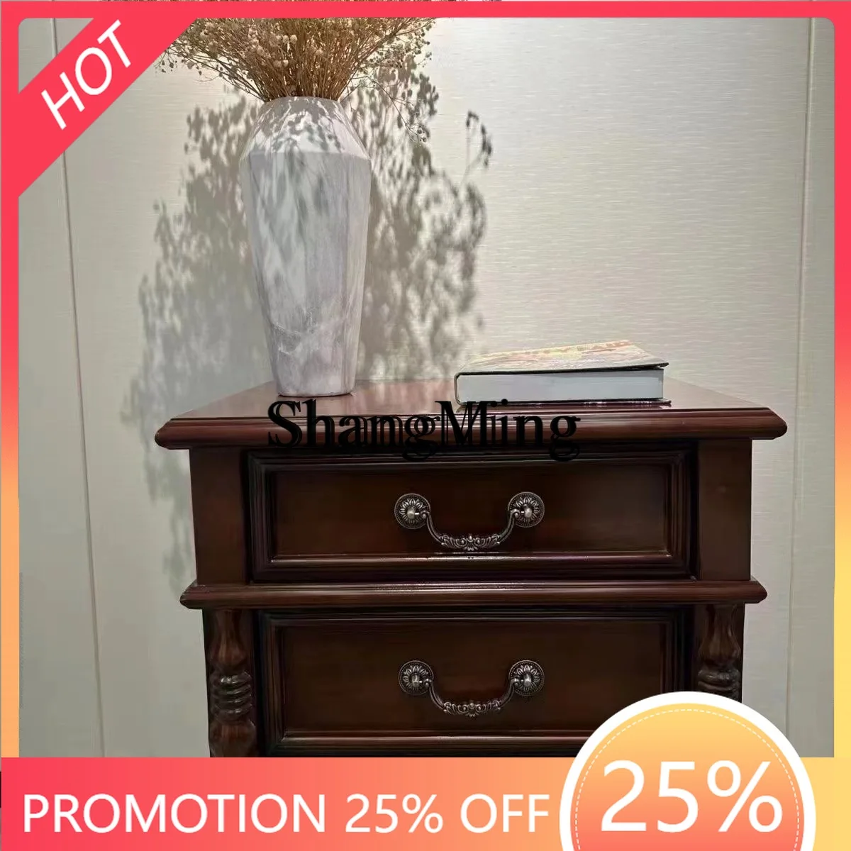 

FG good-looking bedside solid wood bedroom storage household simple locker bedside small apartment solid wood storage cabinet