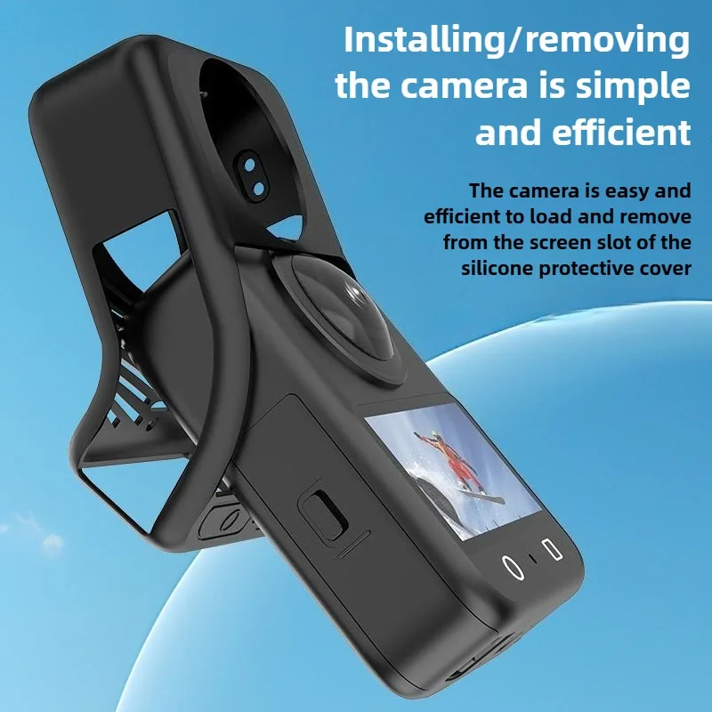 حافظة من السيليكون لـ DJI Osmo 360 مقاومة للماء ومضادة للسقوط ومقاومة للبقع ملحقات الكاميرا الرياضية حافظة عدسات لـ DJI Osmo 360