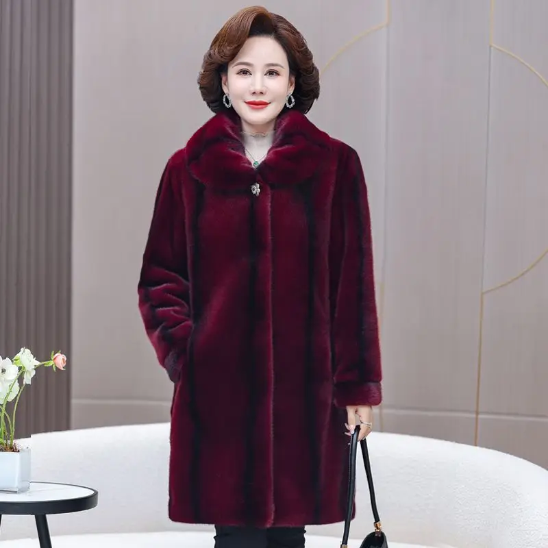 202 Winter New Temperament Environmental Protection Imitation Fox Fur Long Fur Outwear Women Warm Long Sleeve Coat Lady LX299