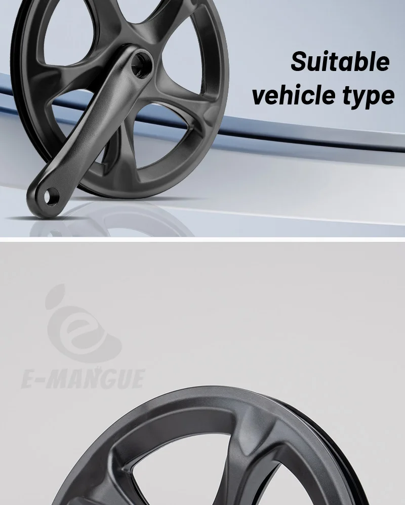 Fahrradkurbelgarnitur 52T Einzelkettenblatt Fahrrad 152mm Kurbelarmsatz für 6/7/8 Gänge City Bike, Fat Bike, E-Bike, Faltradzubehör – Detail 14