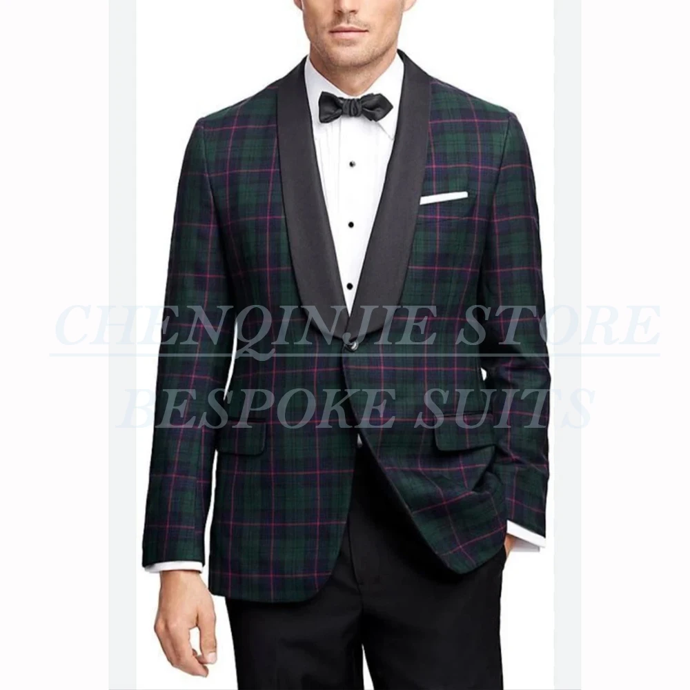 

Elegant Men's Suits Customzied One-Button Shawl Lapel Slim Fit 2 Piece Jacket Pants Full Sets Fashion Male Clothing Costume