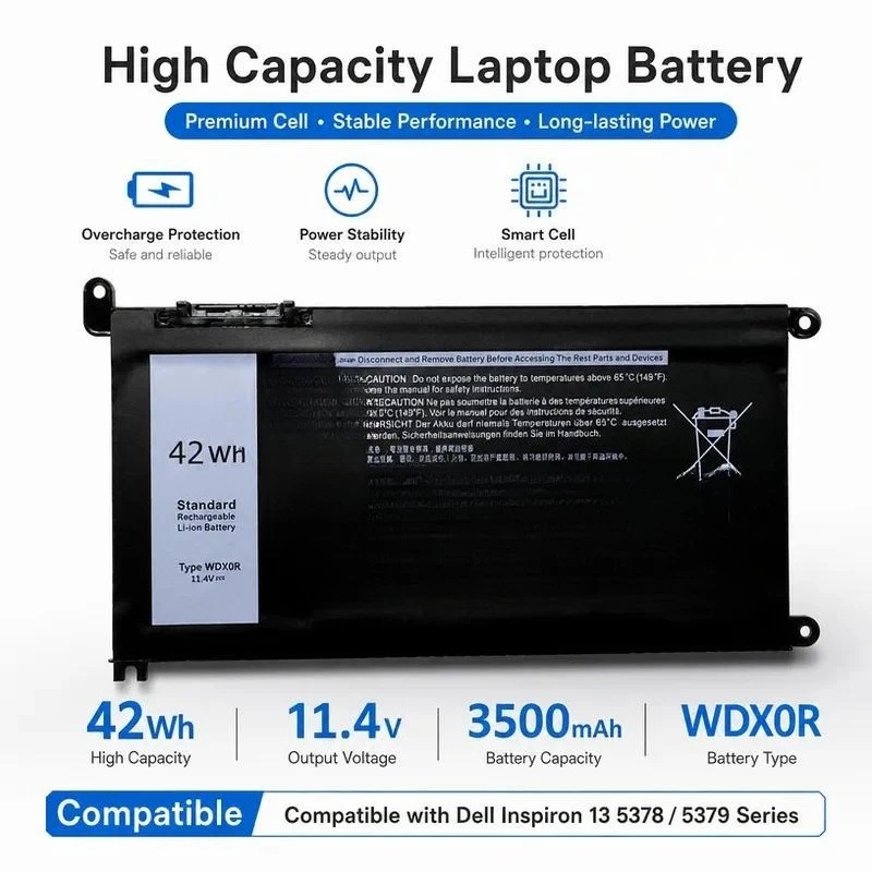 WDXOR New Laptop Battery for Inspiron 14 15 7560 7460 7472 7572