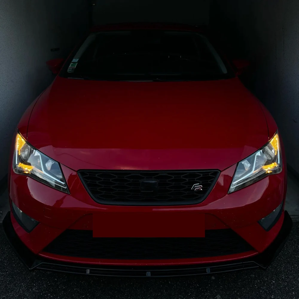 

Maxton Style ABS Car Front Bumper Lip Splitter For Seat Leon MK3 MK3.5 2012-2019 Body Kit Spoiler Gloss Black Accessories Tuning