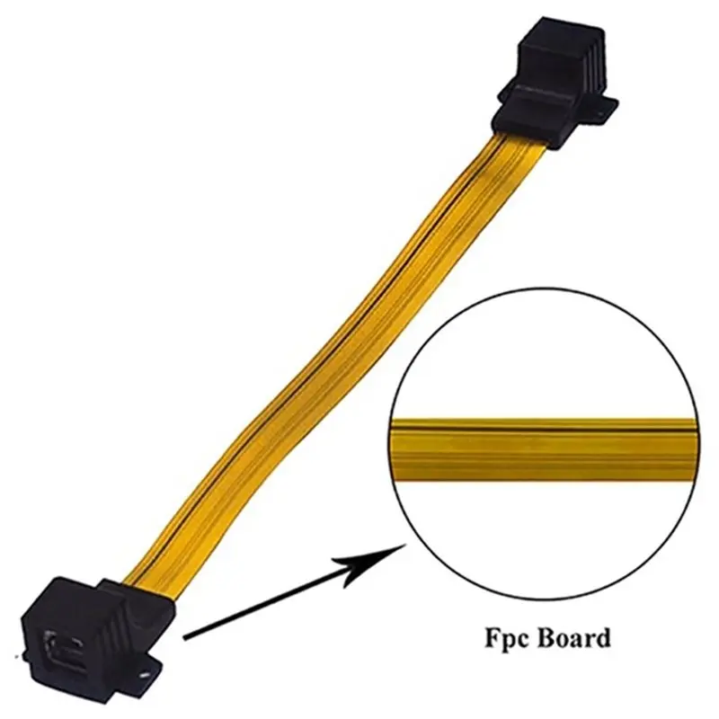 2PCS Flat Cat5 RJ45 Female F Connector Pass Home/Car Window Door Feed-Through Jumper Cable 30Cm Length