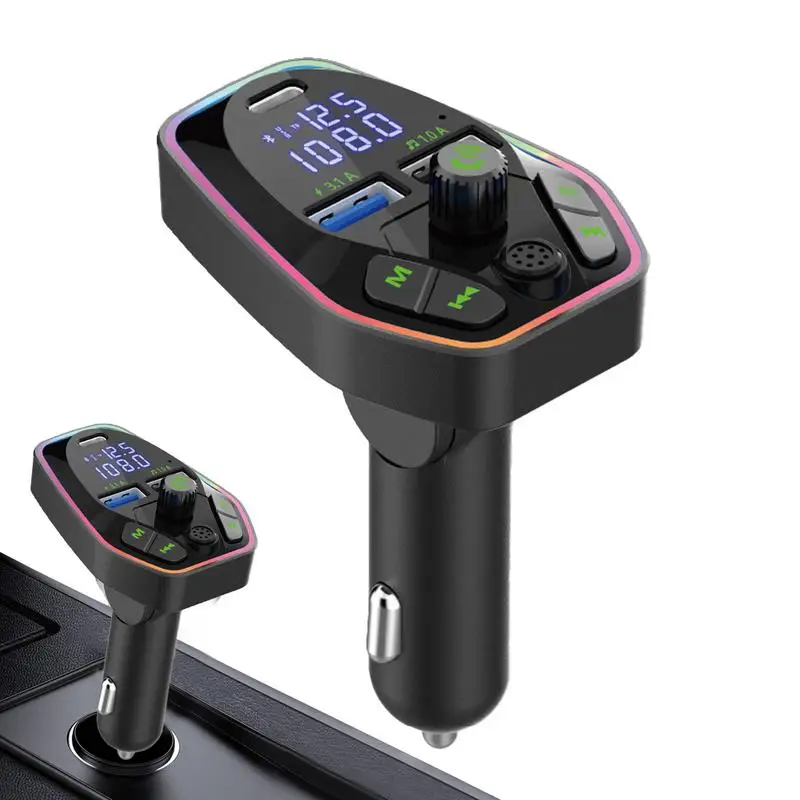 

Car FM Transmitter Fast Charging Radio Adapter Automotive FM Transmitter For Cars Trucks Black Car Transmitter For SUVs