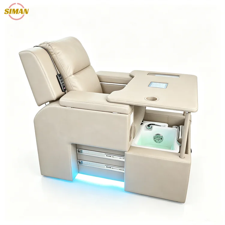 Siman New Beauty Nails Salon Furniture Manicure Spa Station Pedicure Chair With Pipeless Jet System Adjustable Features For Sale