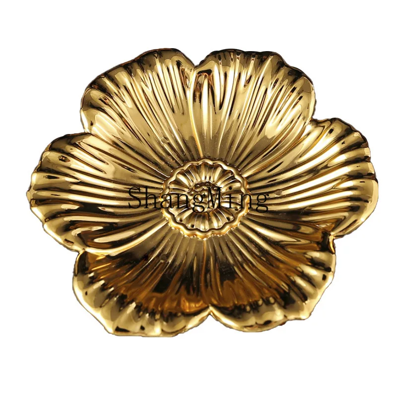 DSA Metal Cake Plate Afternoon Tea Pastry Tray Household Living Room Coaster Snack Plate Storage Ornament