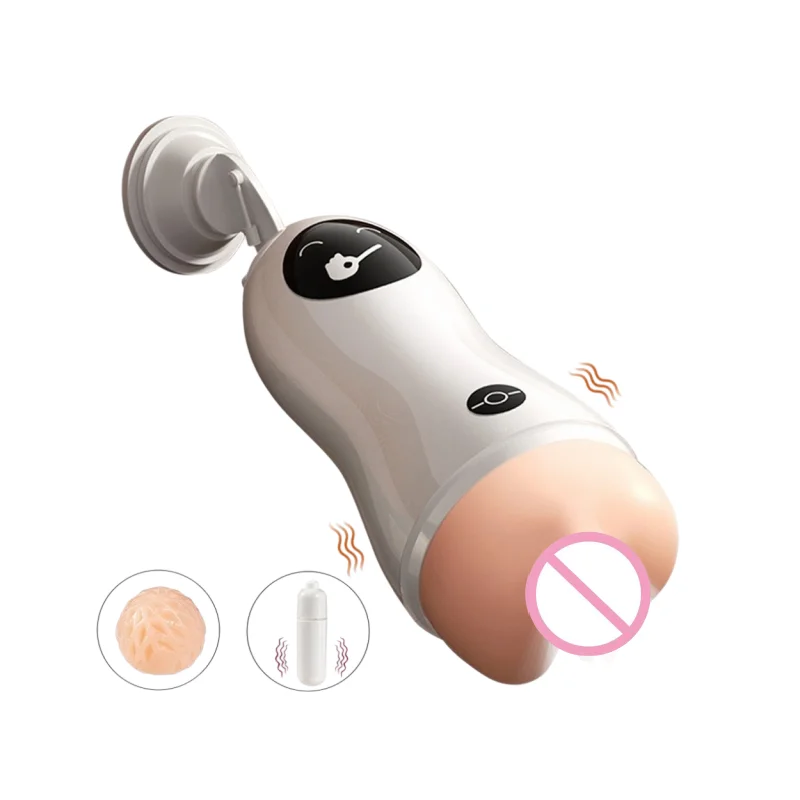 Suction Cup Masturbation Cup with Realistic Texture Penis Trainer Endurance Control Sex Toy for Men