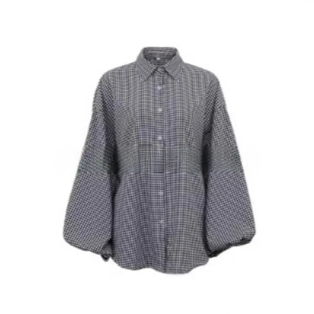 

Women's Casual Long-Sleeved Shirt Lantern Sleeve Design European And American Style Ready-Made Fashion for Autumn Winter