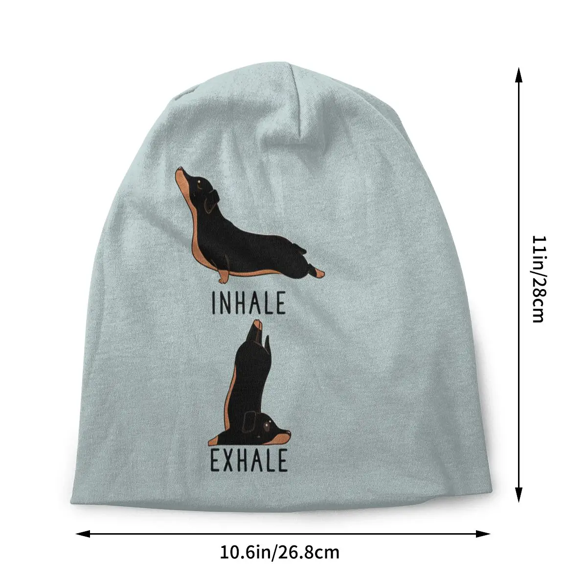 Dachshund Sausage Dog Fashion Thin Hats Inhale Exhale Yoga Bonnet Hipster Skullies Beanies Caps