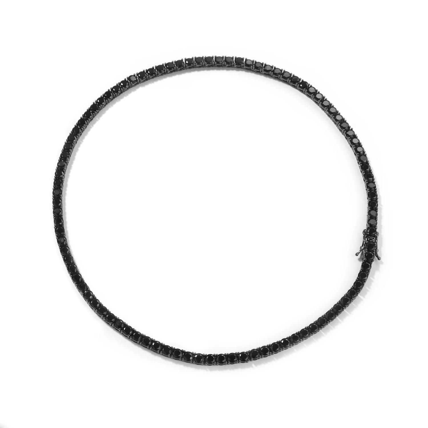 TBTK Luxury Bling 5mm Tennis Bracelet Full Iced‑Out Black Pink Cubic Zirconia Hip Hop Wrist Chain Necklace Hiphop Jewelry