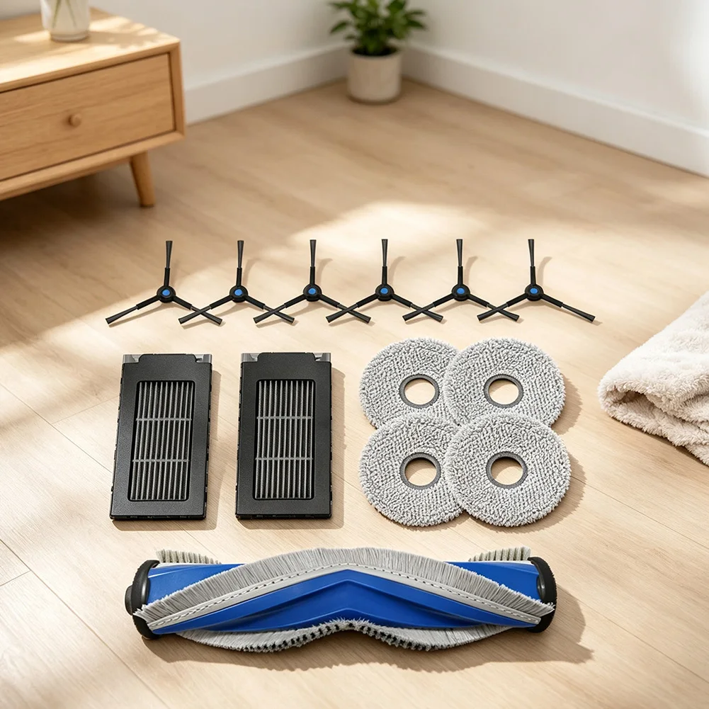 Replacement Kit For Bosch Spotless Max= BCRDW3B: Main Brush, Side Brushes, Filters & Mop Cloths Set Home= Cleaning Tools