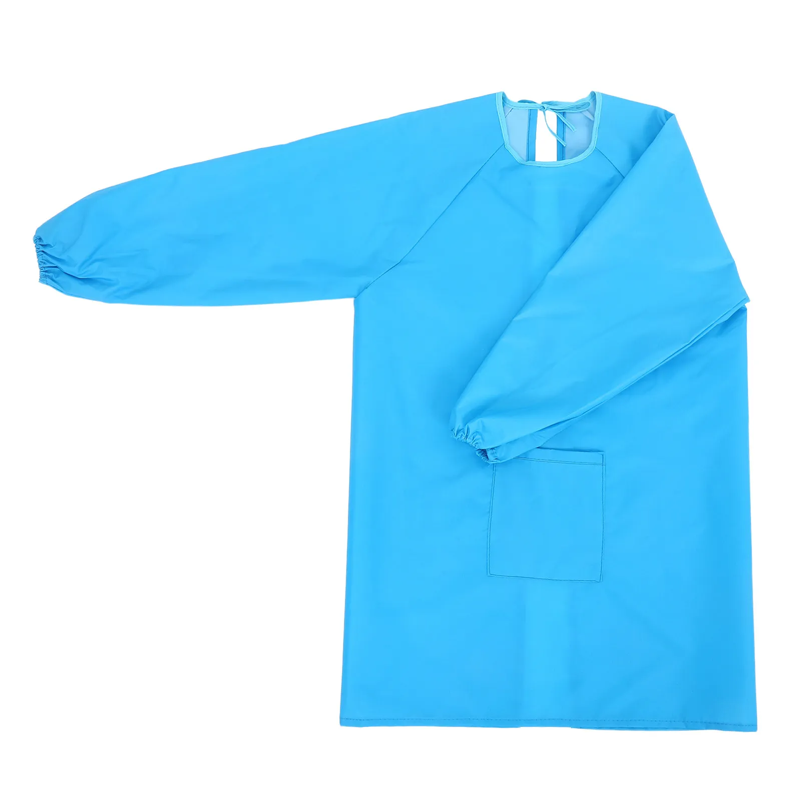 Waterproof Kids Art Smock Blue Long Sleeve Painting Apron with Front Pocket for Crafts Meals Easy Clean