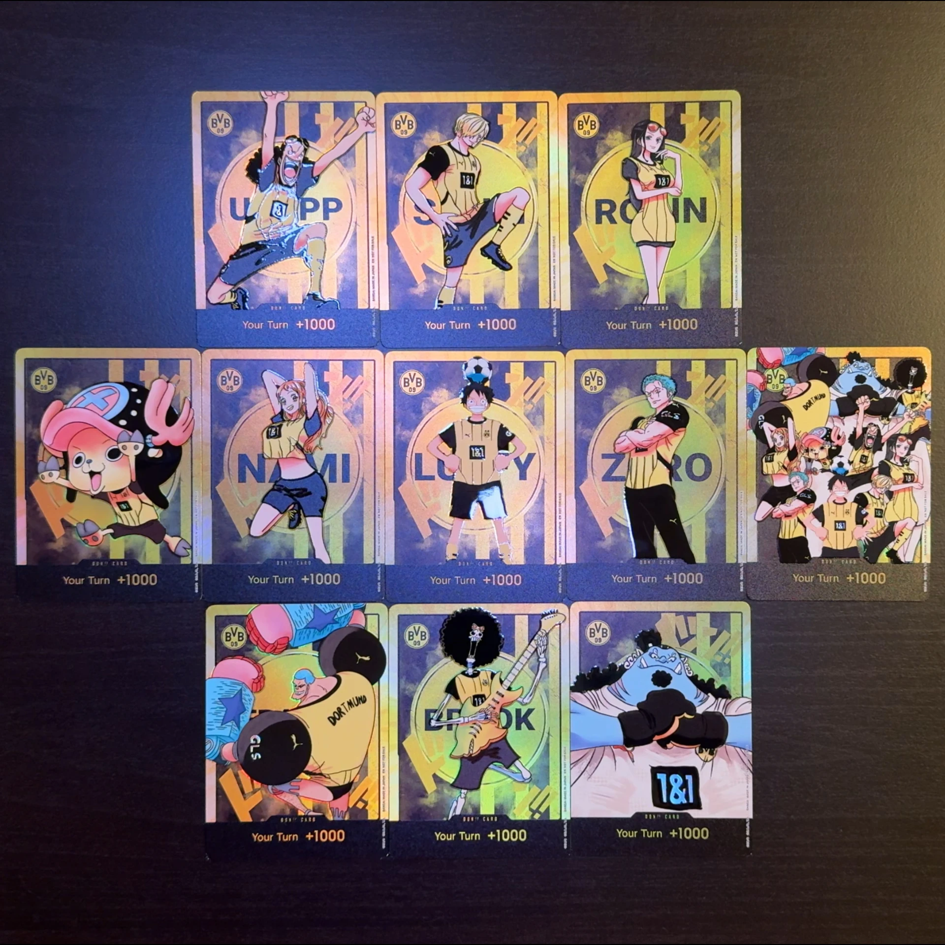 Tarjeta de una pieza TCG OPCG inglés DON, tarjeta de lámina texturizada, Luffy Zoro Nami Sanji Usopp Chopper Robin Franky Brook Jinbe bvb