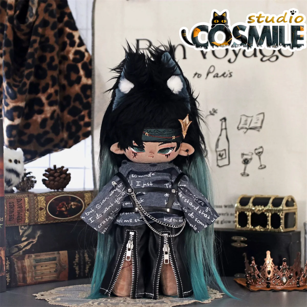 스타 아이돌 스트리트 댄스 록 펑크 패션 쿨 가이 플러시 인형 액세서리, DQR 5 월, 20cm 30cm 인형 액세서리