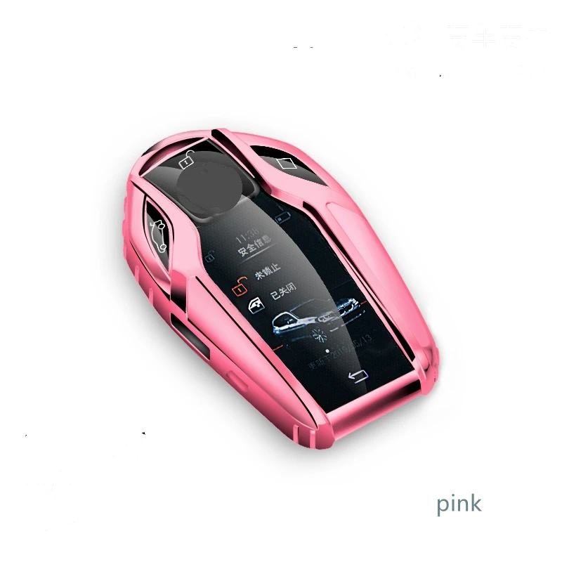 Car TPU Key Case Cover Holder Chain For BMW Display Key 730I 740LI 750LI 7 SERIES I8 G11 G12 G32 Touch Screen Key Protective