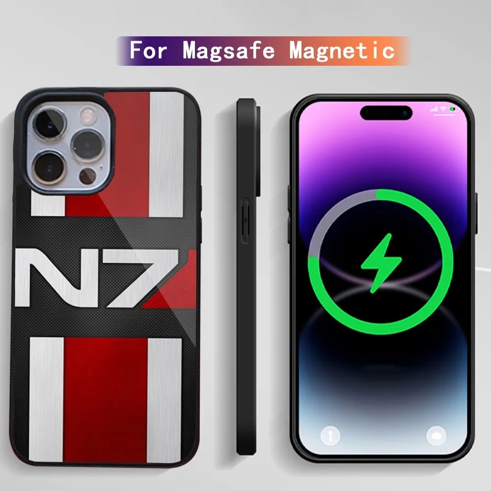 N7 Mass Effect Phone Case For iPhone 15 14 13 12 11 Plus Pro Max Magsafe Magnetic Wireless Charging