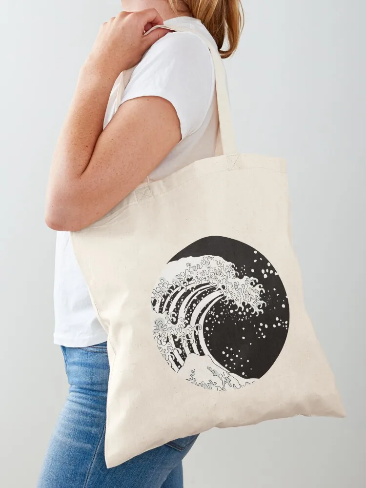 

Black and White Great Wave Tote Bag Large bags for women bags woman 2025 Women's shopper Portable shopping bag