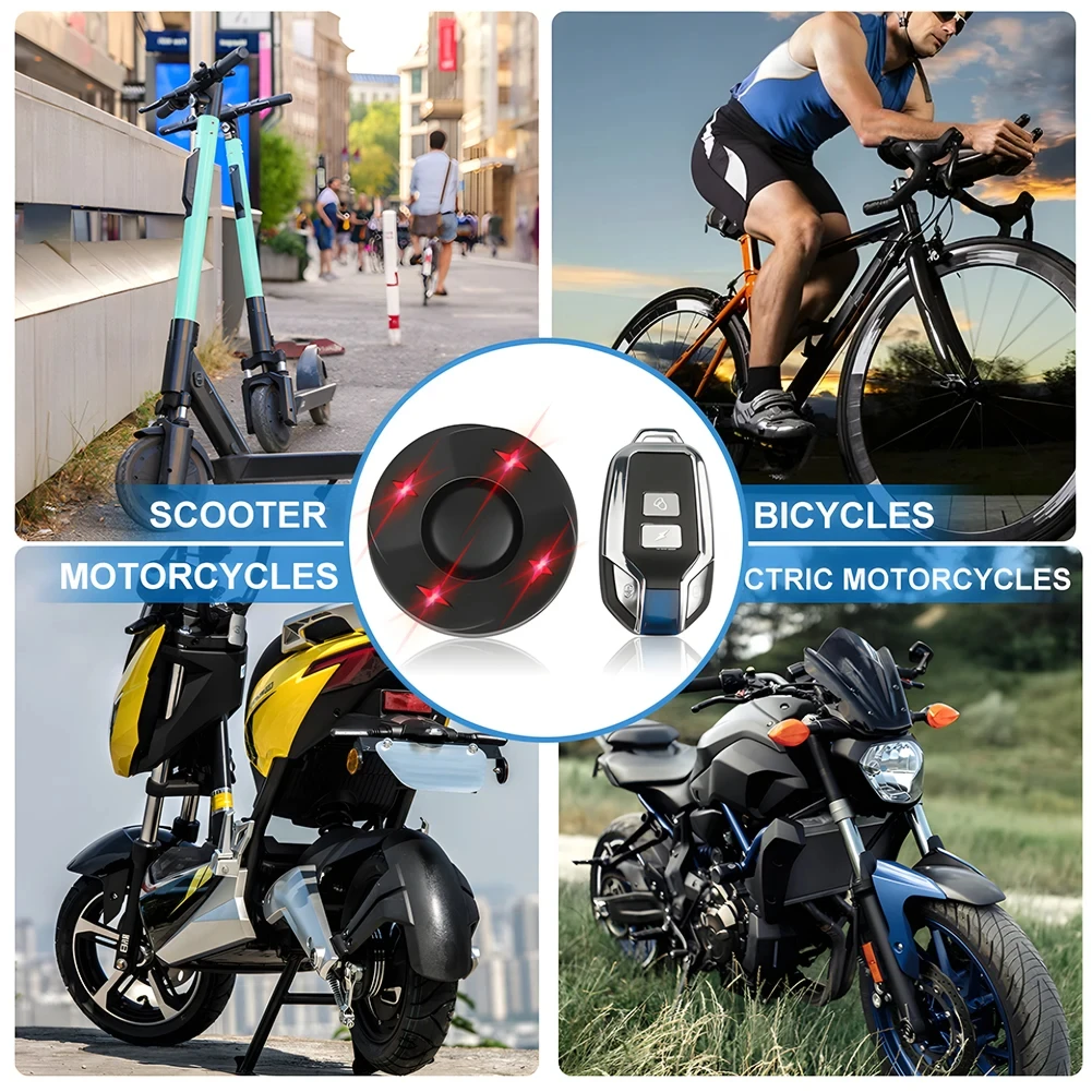 Bike Alarm Wireless Waterproof Bicycle Burglar Alarm USB Charge Electric Motorcycle Scooter Security Protection Anti theft Alarm