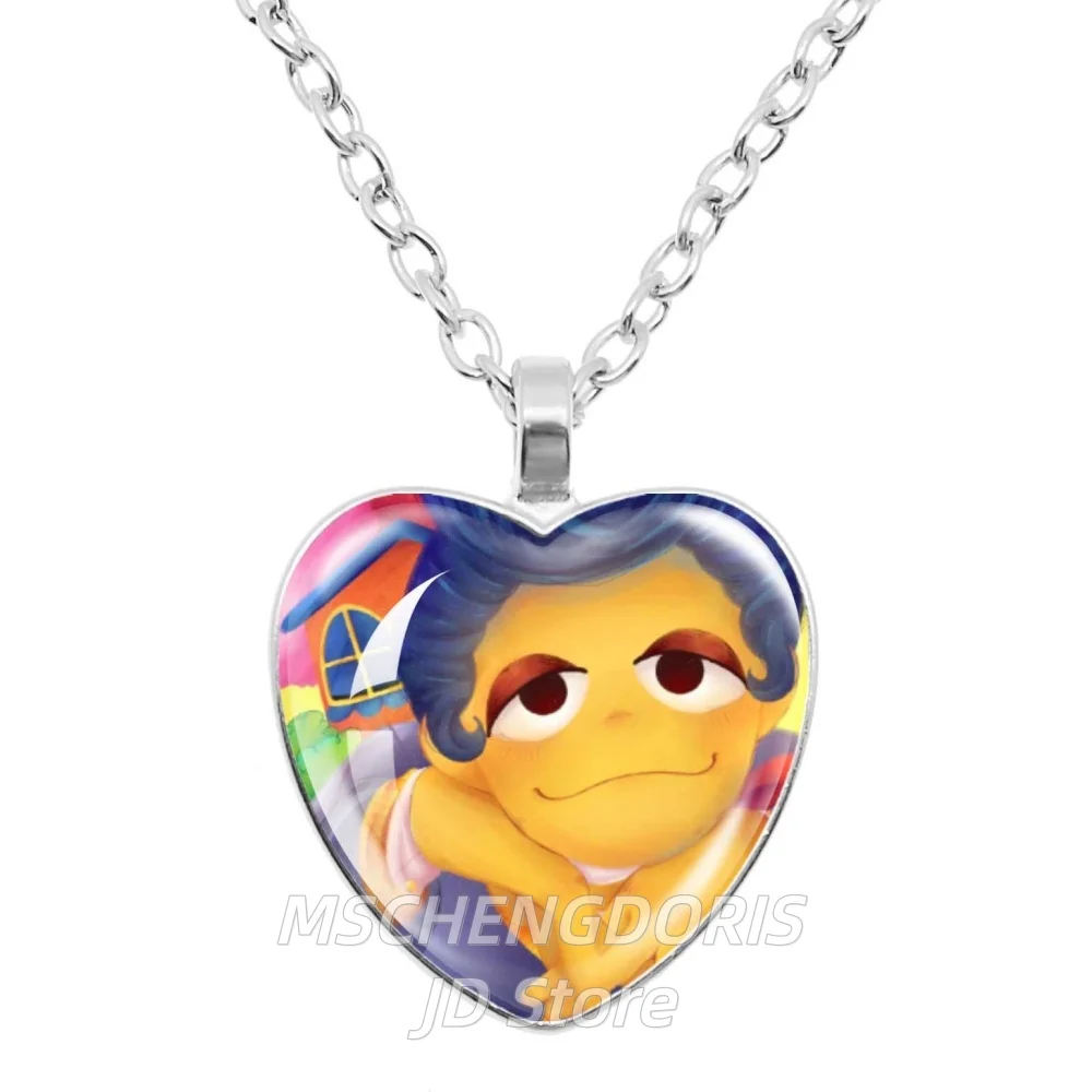 Popular Horror Game Welcome Home Wally Darling Necklace Glass Cabochon Heart Shaped 25mm Pendant Necklace Charm Jewelry Gift