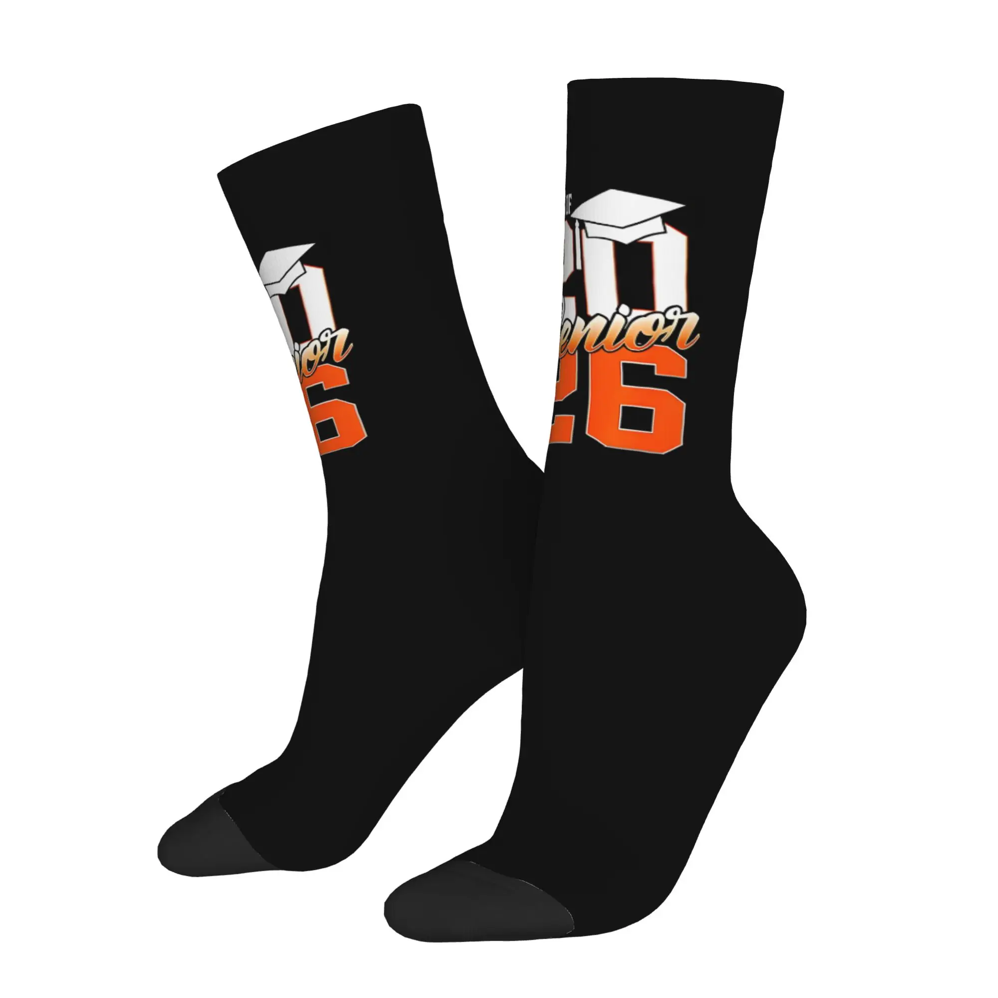 Funny Sock Graduation in 2026  Senior 2026 Graduation Harajuku Quality Pattern Printed Men Crew Socks Novelty Men's Socks
