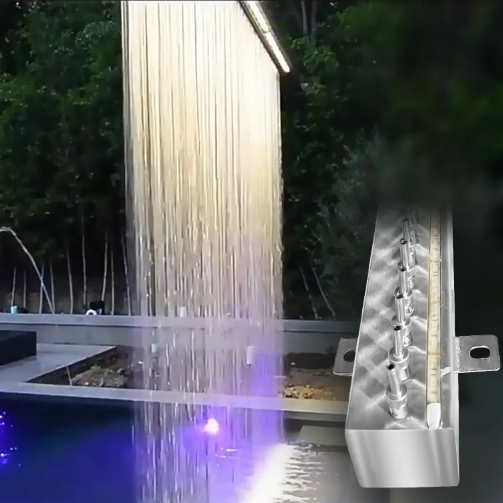 

Indoor home decoration modern stainless steel water curtain waterfall fountain